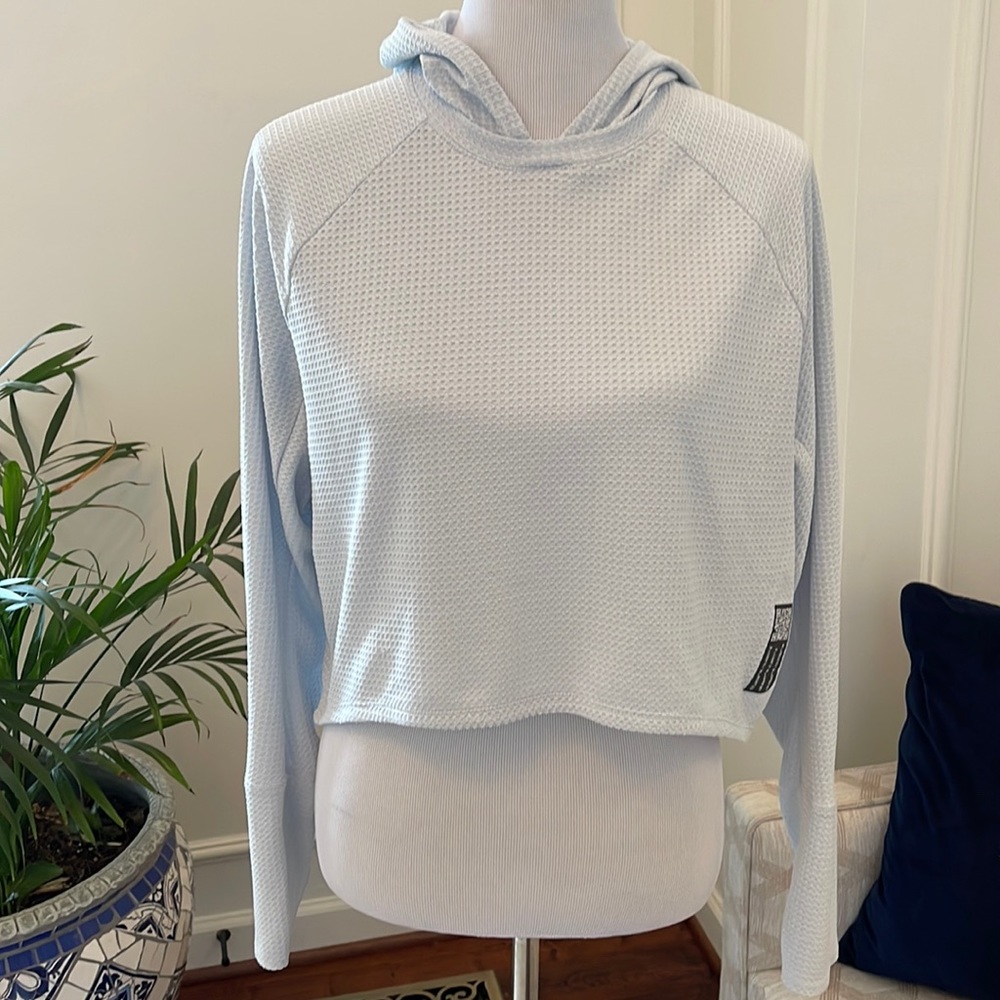 Adidas hooded cropped sweatshirt size large